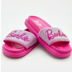 Barbie Pink Rhinestone Slides Size 8 💖 Sandles